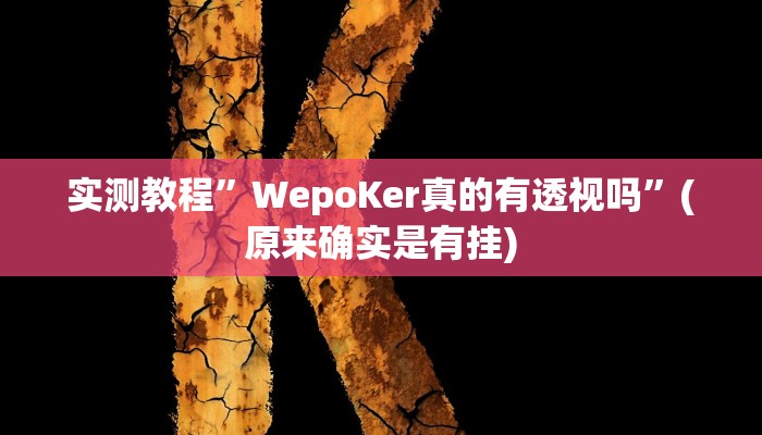 实测教程”HHpoker真的有透视吗”(原来确实是有挂)