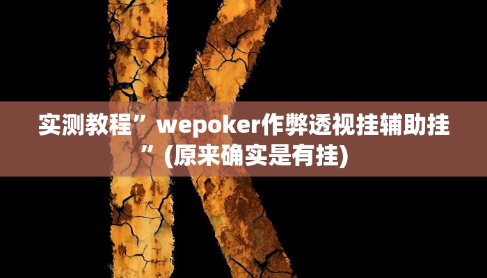 实测教程”hhpoker透视挂真的假的”(原来确实是有挂)