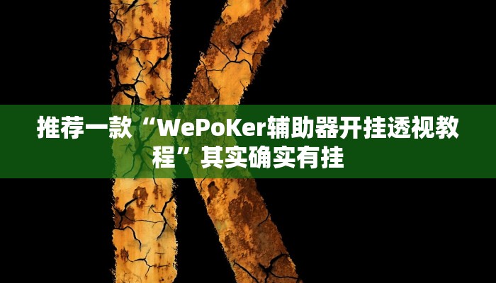 推荐一款“WePoKer辅助器开挂透视教程”其实确实有挂