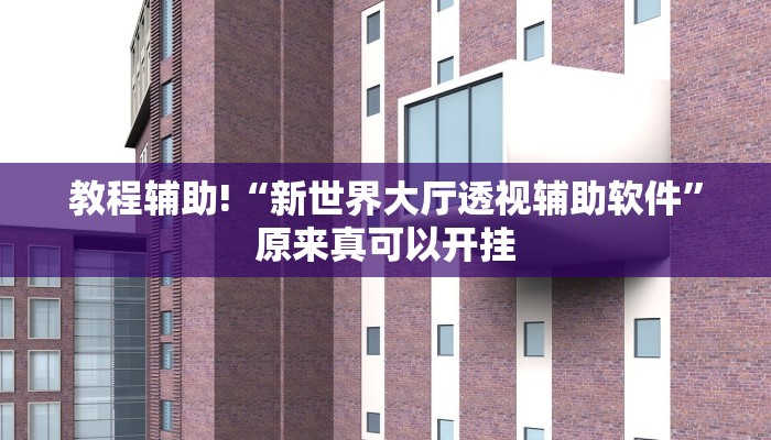 教程辅助!“新世界大厅透视辅助软件”原来真可以开挂