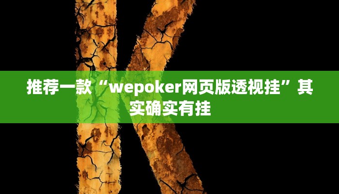 推荐一款“wepoker网页版透视挂”其实确实有挂