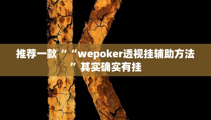 推荐一款““wepoker透视挂辅助方法”其实确实有挂