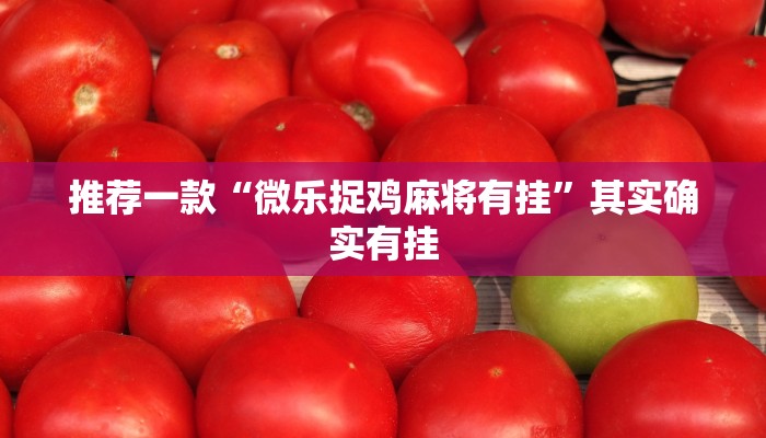 推荐一款“微乐捉鸡麻将有挂”其实确实有挂
