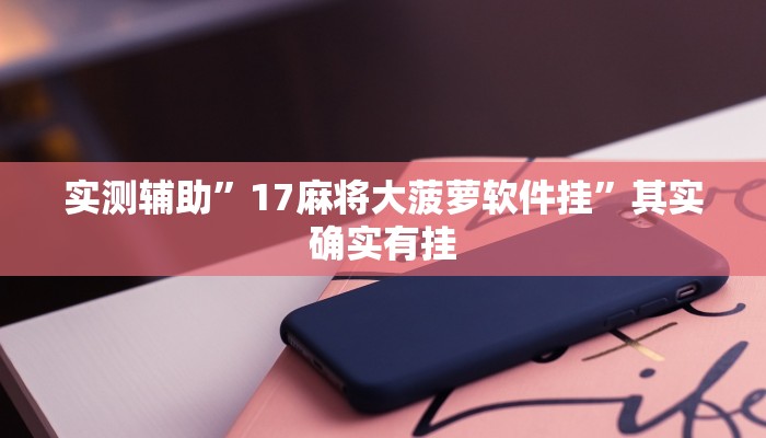 实测辅助”17麻将大菠萝软件挂”其实确实有挂