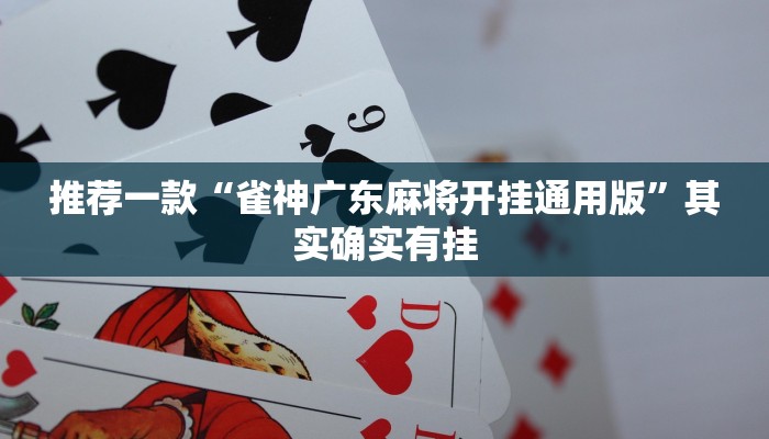 推荐一款“雀神广东麻将开挂通用版”其实确实有挂