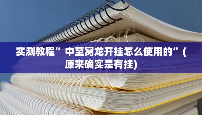 实测教程”中至窝龙开挂怎么使用的”(原来确实是有挂)