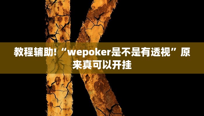 教程辅助!“wepoker是不是有透视”原来真可以开挂