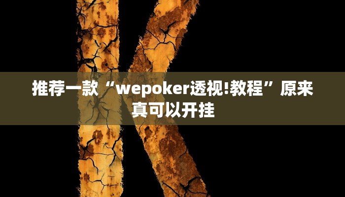 推荐一款“wepoker透视!教程”原来真可以开挂