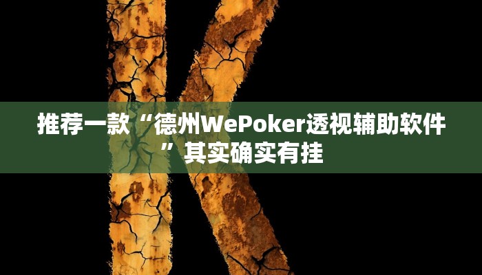 推荐一款“德州WePoker透视辅助软件”其实确实有挂