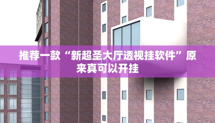 推荐一款“新超圣大厅透视挂软件”原来真可以开挂