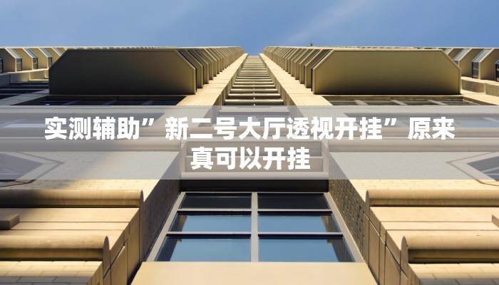 实测辅助”新二号大厅透视开挂”原来真可以开挂